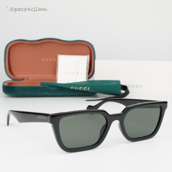 Gucci Women Sunglasses Black Grey Rectangle GG1539S 001 BRAND NEW - Picture 1 of 8